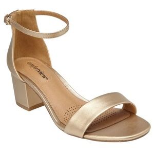 Comfortview Metallic Gold Ankle Strap Sandals Wide